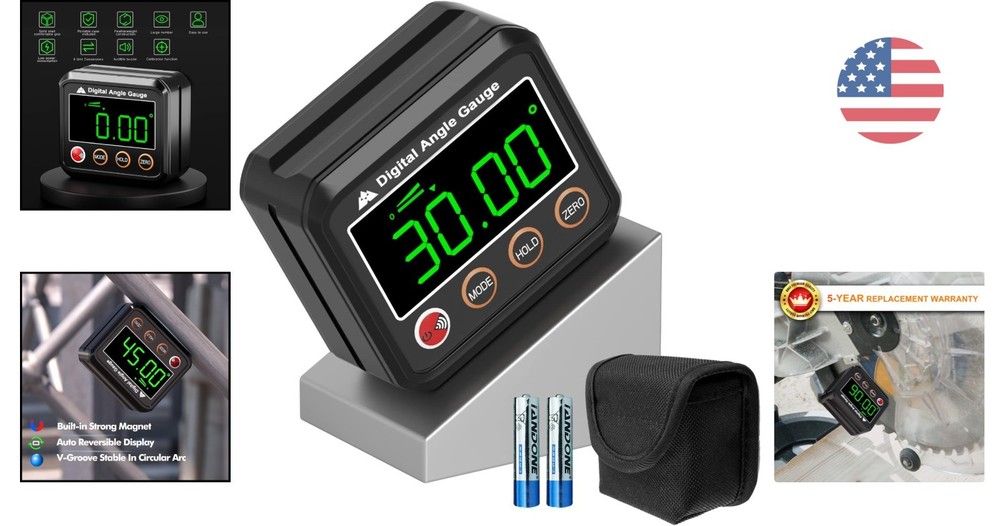 Compact Digital Protractor with LED Screen - Enhance Your Measuring Precision