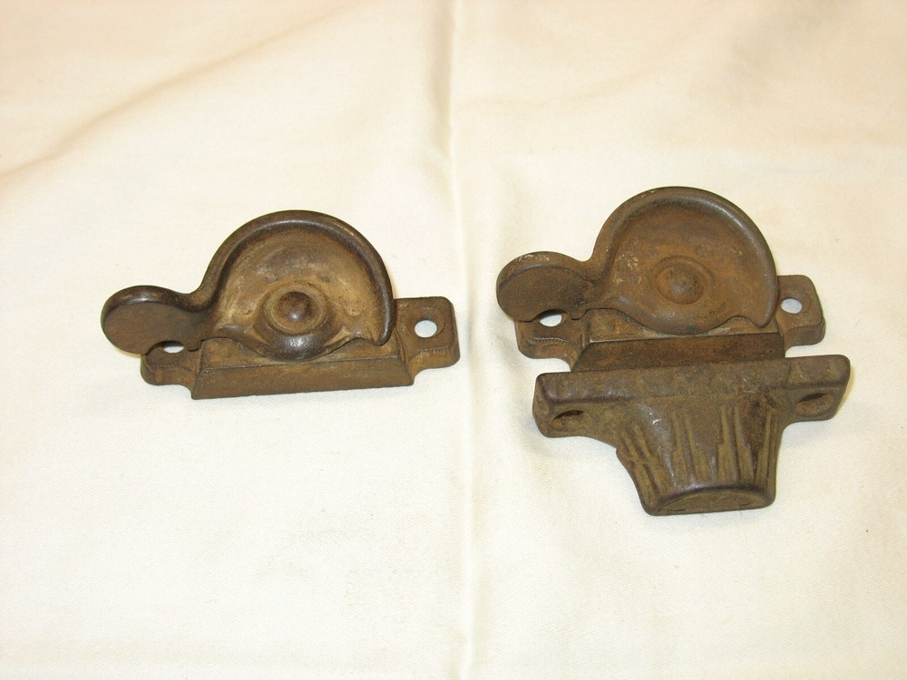 Antique Victorian Iron Window Lock Latch Catch