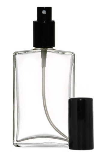 Perfume Cologne Atomizer Empty Flat Glass Bottle Black Sprayer 100ml 3.4 oz