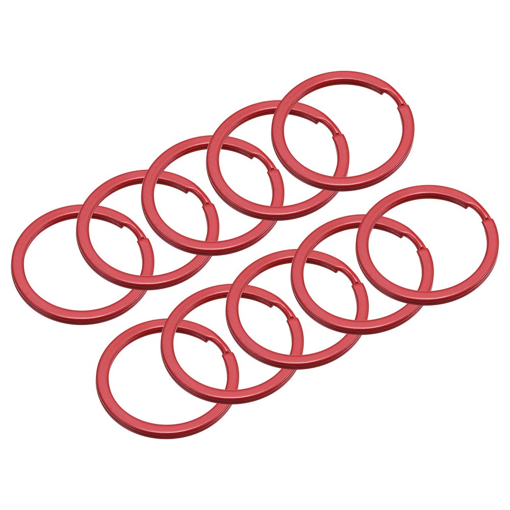Split Keychain Rings 30mm/1.2inch Round Flat Key Holder Red 24Pcs