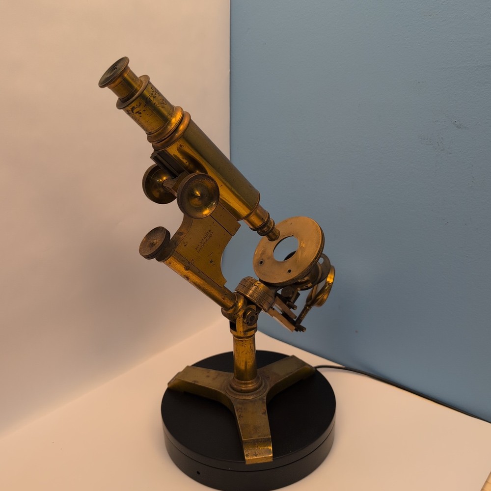 Antique Bausch & Lomb Optical Universal Model Brass Microscope circa 1885–1890