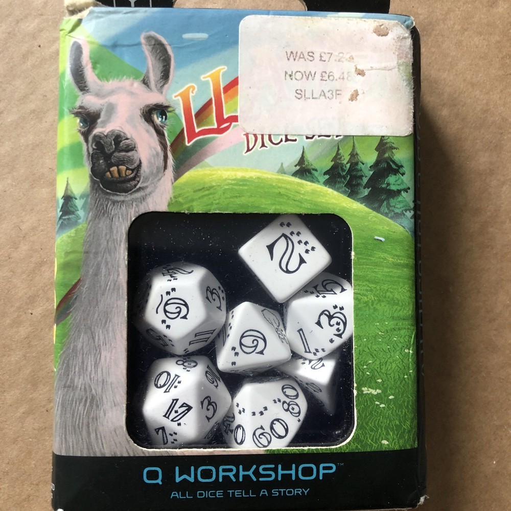 Q-Workshop BNIB Llama Dice Set: White Unopened