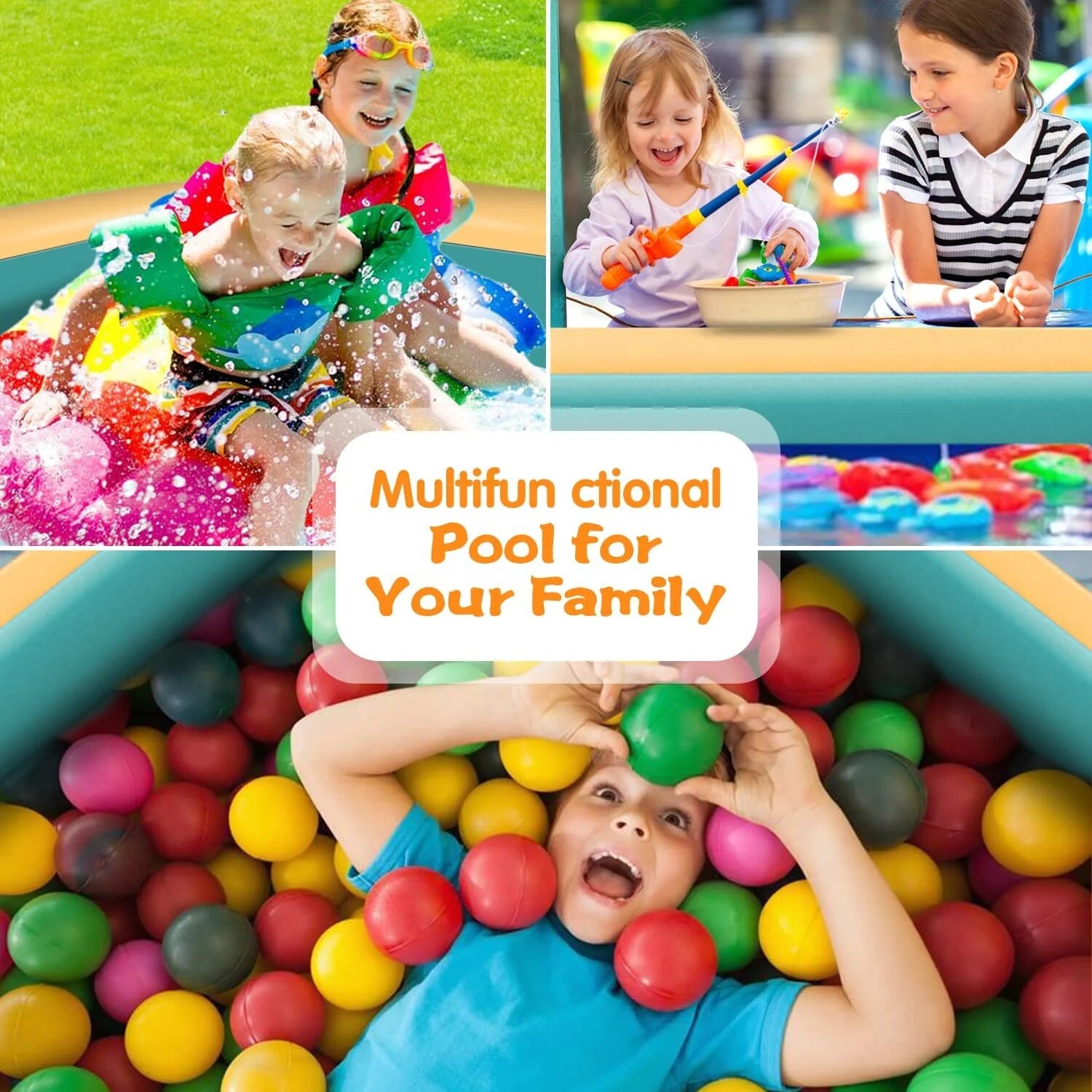 102"x63"x22" Extra Large Family Inflatable Swimming Pool for Kids Adults Pools