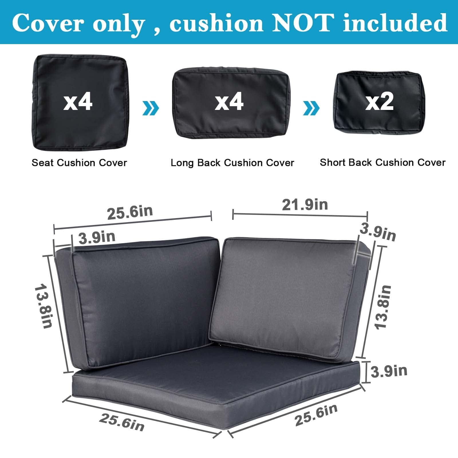 10X Outdoor Patio Furniture Cushion Cover Set Replacement Covers Slipcover