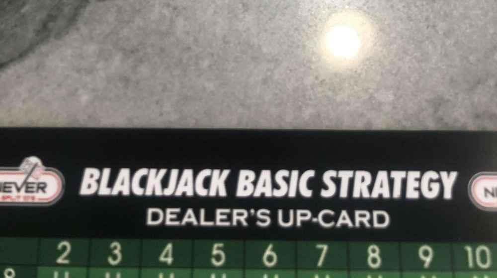 Large Never Split 10's Blackjack + Casino Table Game Strategy Plastic Card 5"x7"