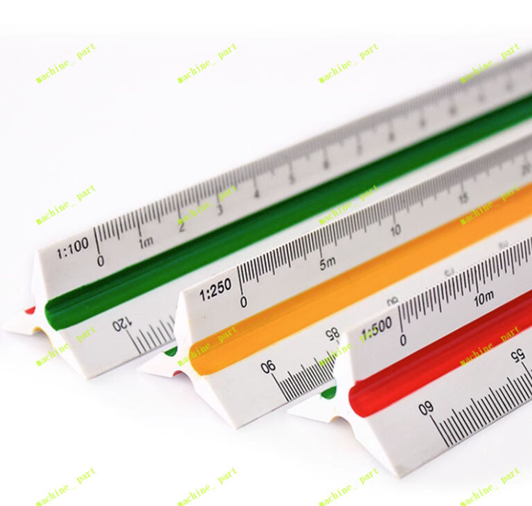 30cm/12" Solid Plastic Metric Triangular Scale Ruler Architect Engineers