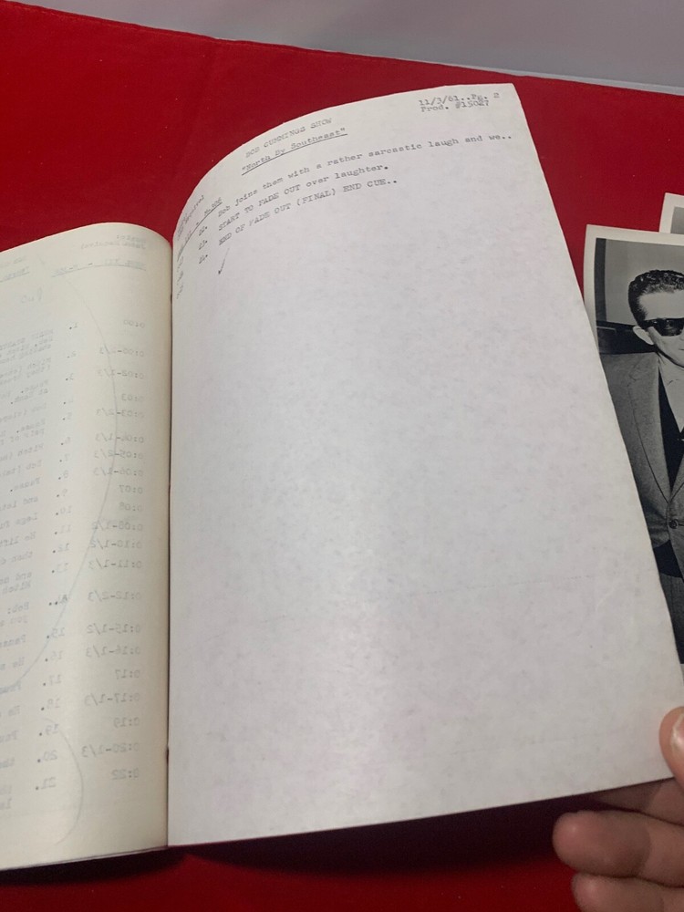 BOB CUMMINGS SHOW AUTHENTIC EPISODE SCRIPT "NORTH BY SOUTHWEST"