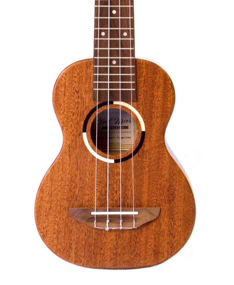 Del Mar SOLID-TOP MAHOGANY SOPRANO UKULELE + Padded Case, Humidifier! - Matte