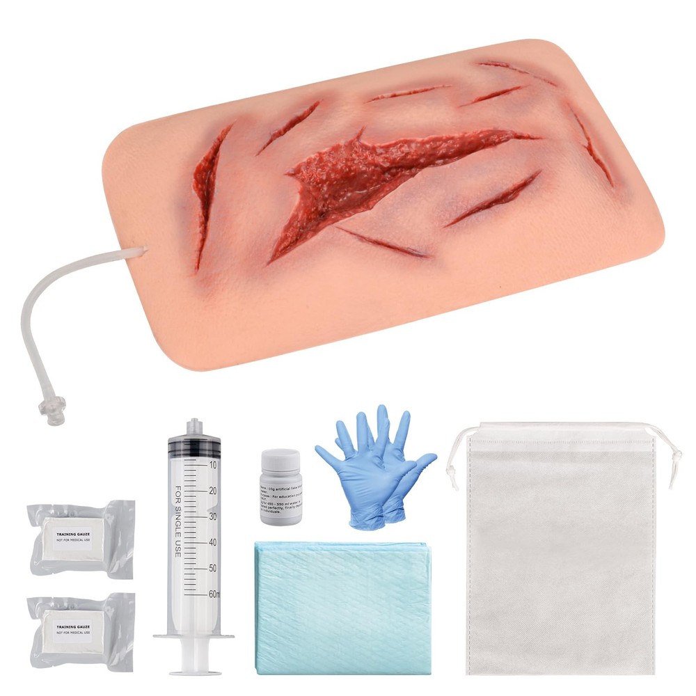 Large Laceration Wound Simulator with Bleeding Function, Wound Packing Task T...