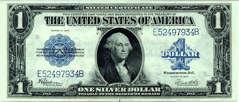 1923 $1 Silver Certificate, Fr#237, PMG AU53EPQ
