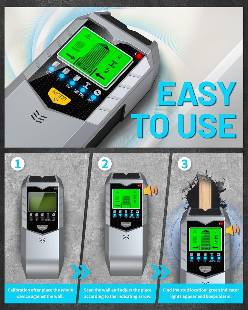 Stud Finder Wall Scanner, Enhanced Accuracy High Stability Electronic Detector