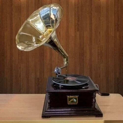 HMV Gramophone – Vintage Working Phonograph, Wind-Up Record Player