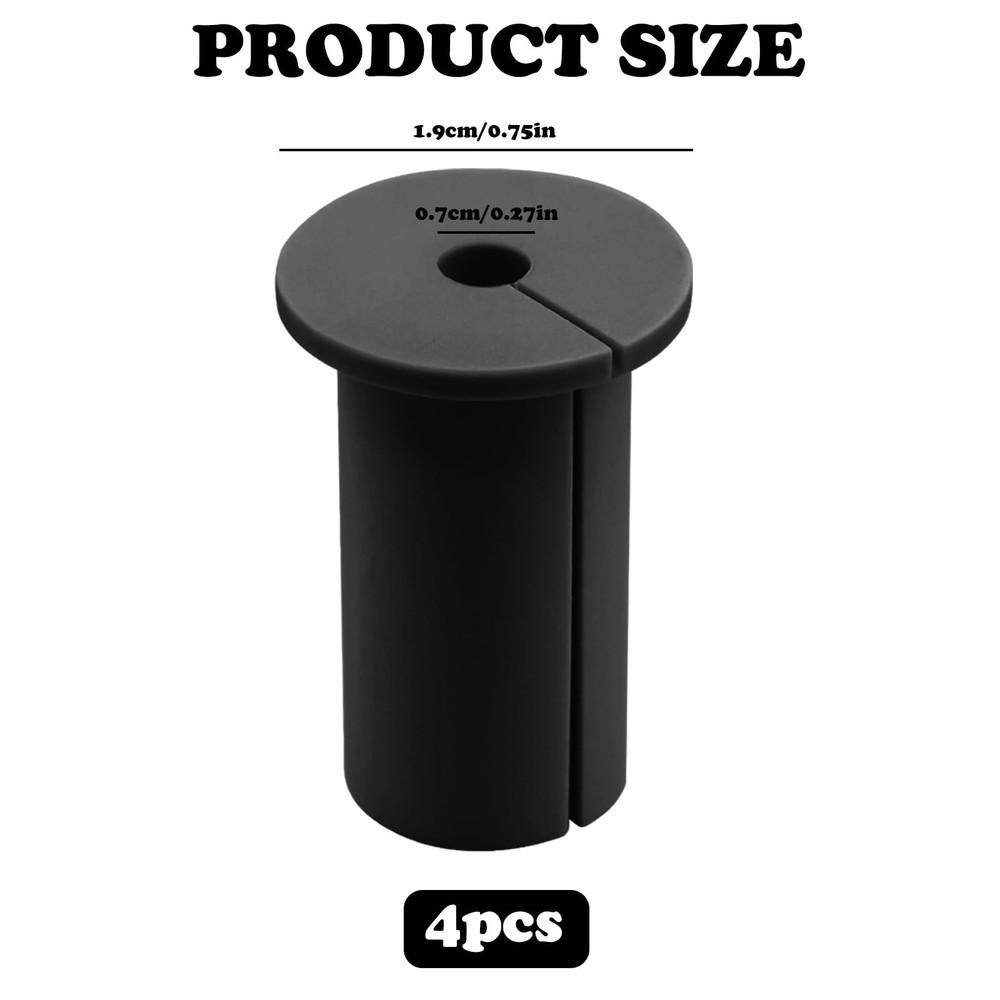 4Pcs Wall Cable Pass Through Grommets, Silicone Grommets Black