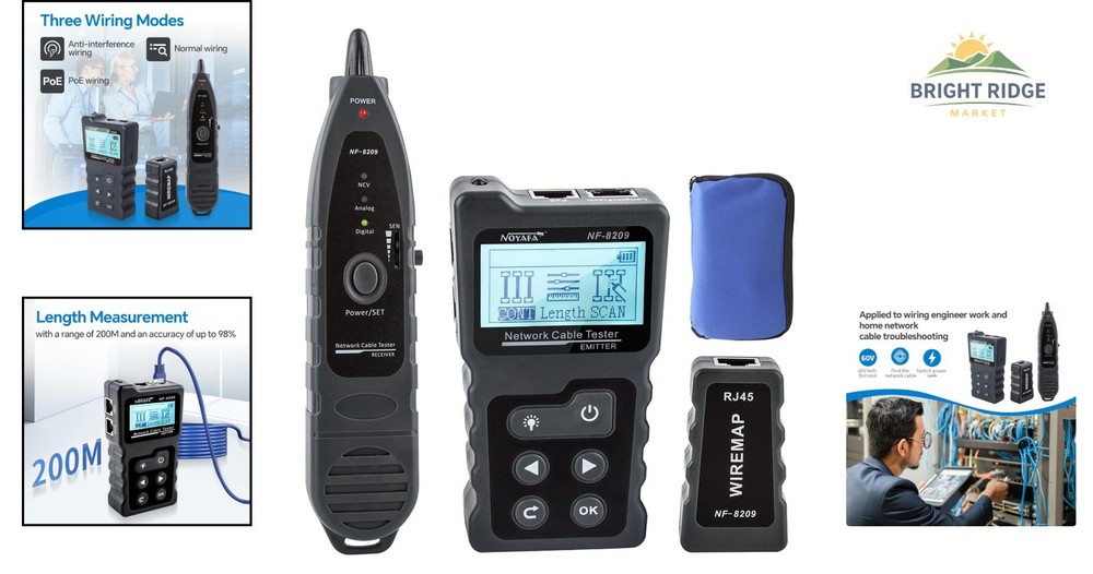 Professional Ethernet Cable Tester for Connectivity & Power Supply Testing
