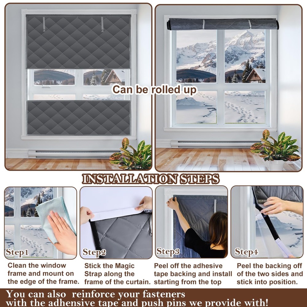 Visible Thermal Window Insulation Kit for Winter, Winterizing Insulated Windo...