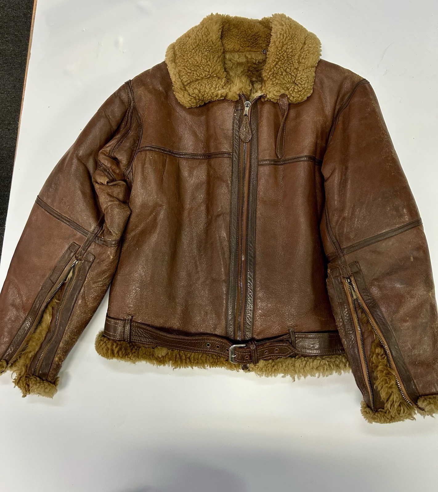 Aero British RAF WW2 Pilot Irvin Sheepskin Leather Flight Jacket