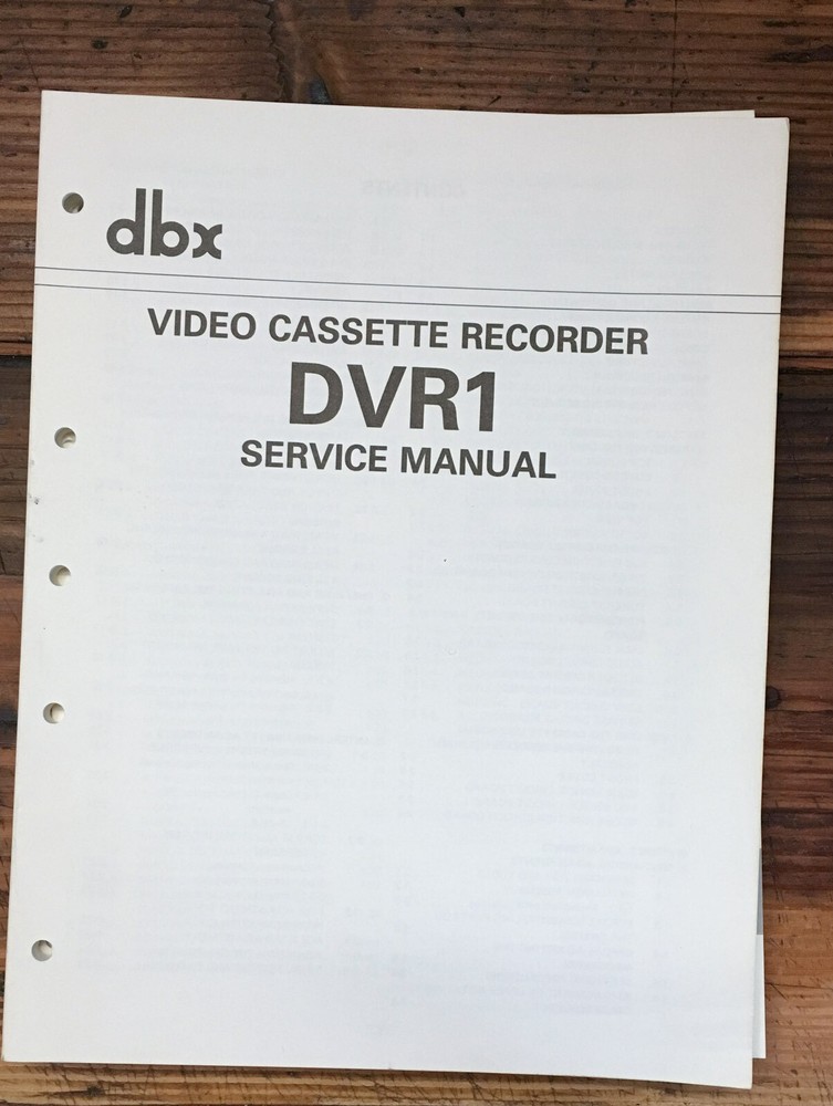 DBX DVR1 DVR-1 VCR   Service Manual *Original*