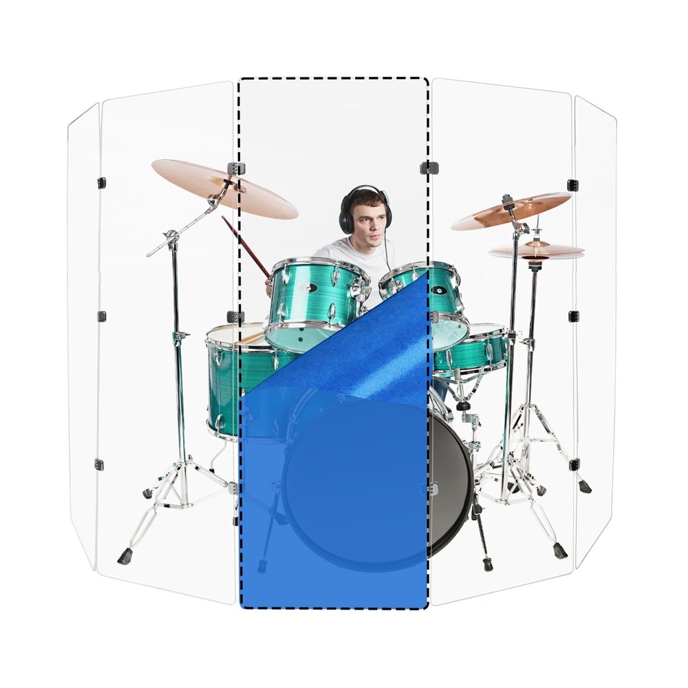 Acrylic Drum Panel one Single Panel 2' X 6' 1/4  inch Acrylic with Chrome Hinges