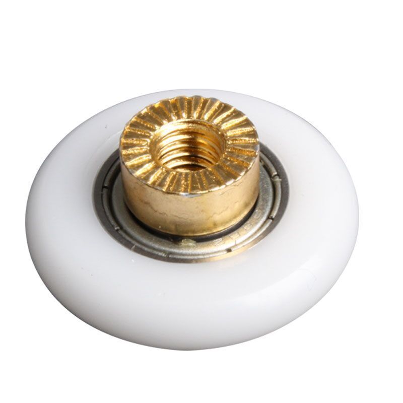 27mm Rollers Plastic Replacement Bathroom Sliding Door Wheels Bearing 2Pcs