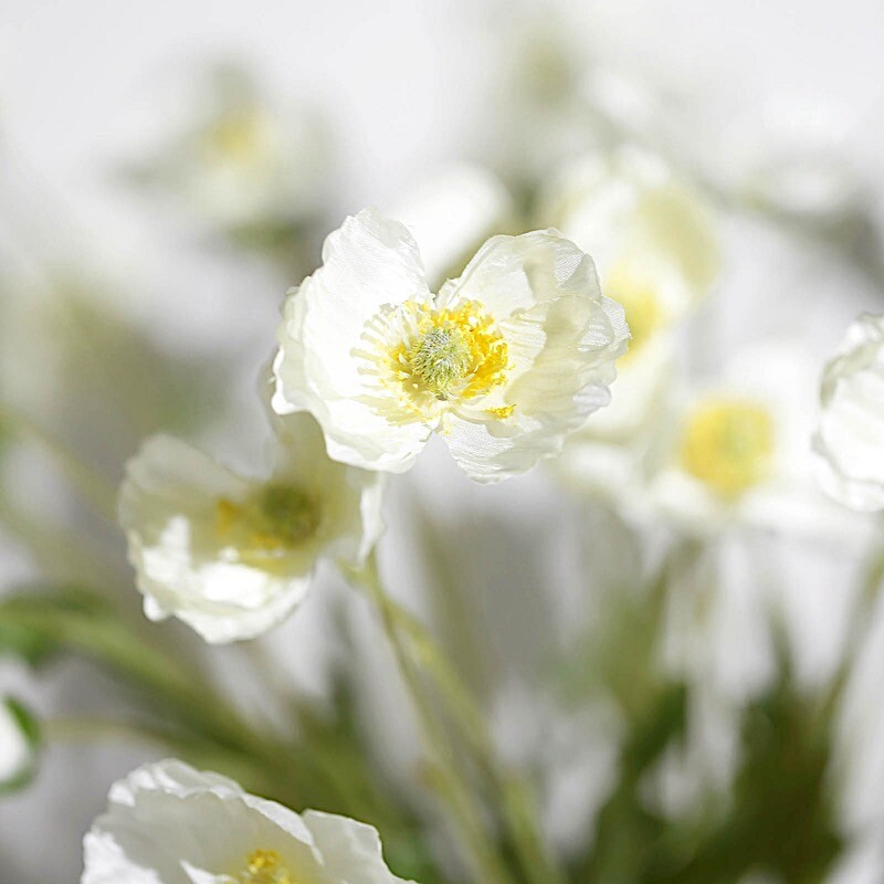 2 Bushes 33" Long Stem Silk Artificial Poppy Flower Sprays Party Decorations