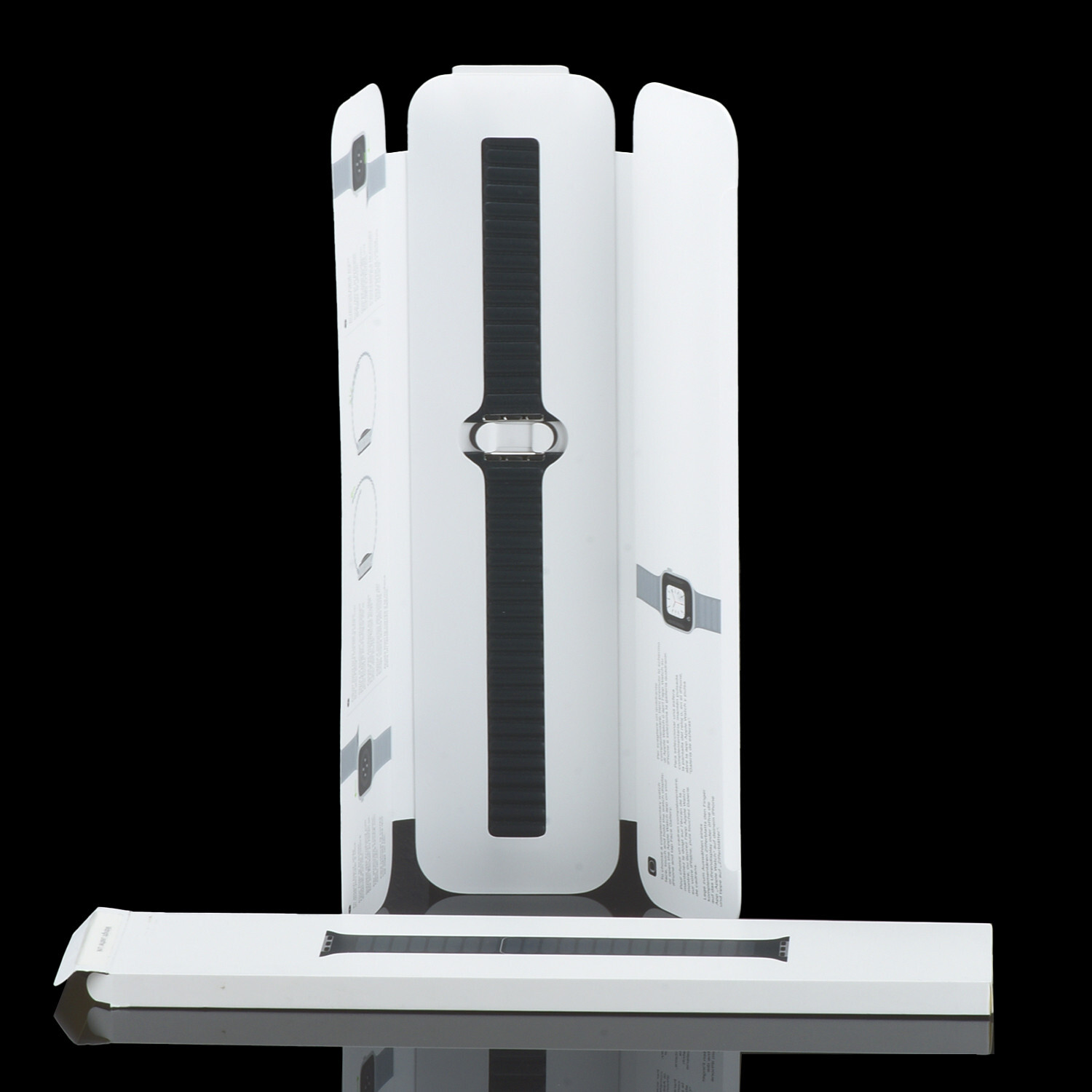 Apple iWatch 42mm 44mm 45mm 4 5 6 7 8 9 Ultra SE Leather Link Band Midnight M/L