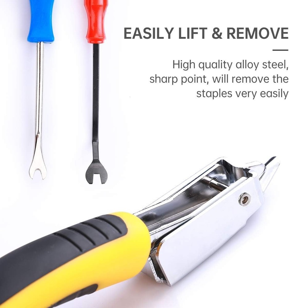3PCS Ergonomic Staple Remover Set with Tack Puller - Lightweight and Durable