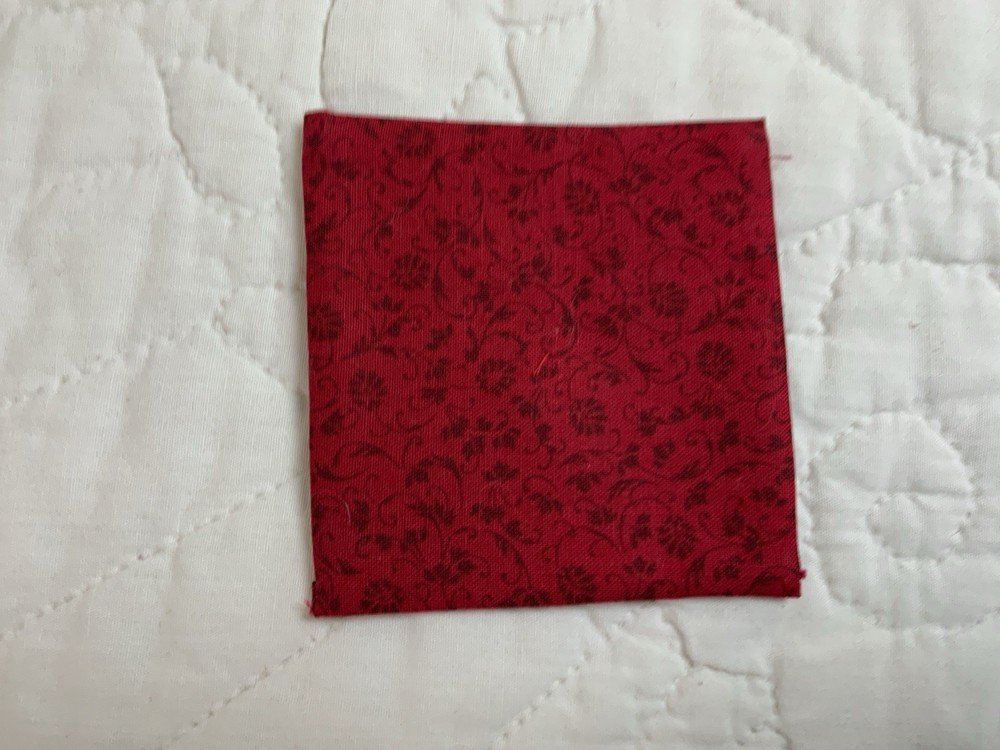 Vintage Antique Patchwork Quilt Table Topper, Mini, Triangles, Blue, Red