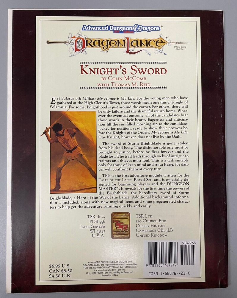 Advanced Dungeons & Dragons DragonLance Knight's Sword (1992)
