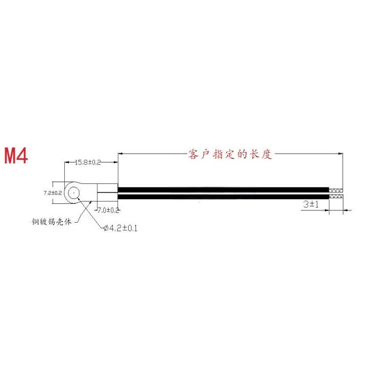 10Pcs wire lug temperature sensor thread NTC thermistor 5/10/50/100 1% 3950B