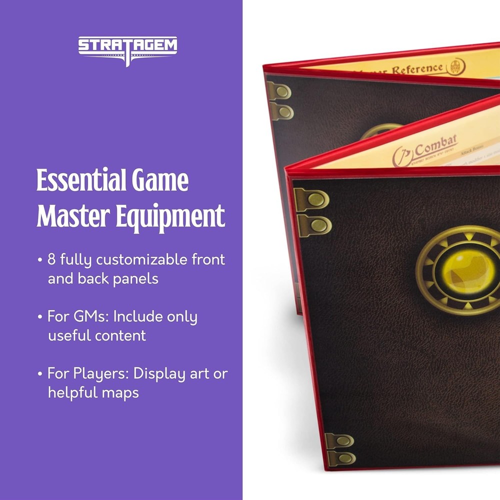 4 Panel GM Screen Dry Erase Inserts Customizable RPG D&D Dungeon Master Screen