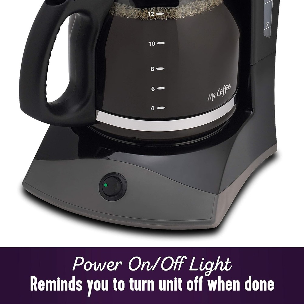 Versatile Black Coffee Maker - 12 Cups, Fully Automatic with Easy Cleaning