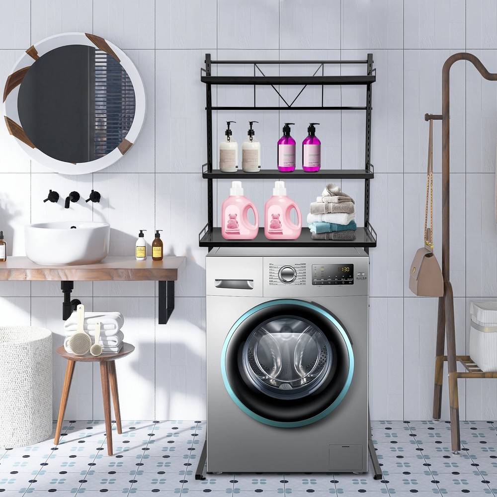 3 Tier Multi-functional Washing Machine Shelf Space Saving Washing Machine Shelf