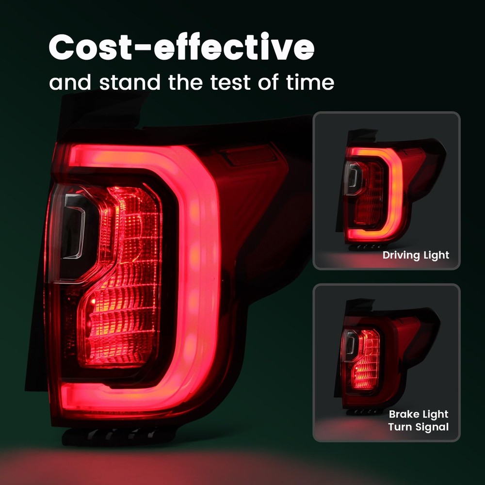 KNSPEC LED Tail Lights Assembly Compatible with 2020-2023 Acadia Outer Red