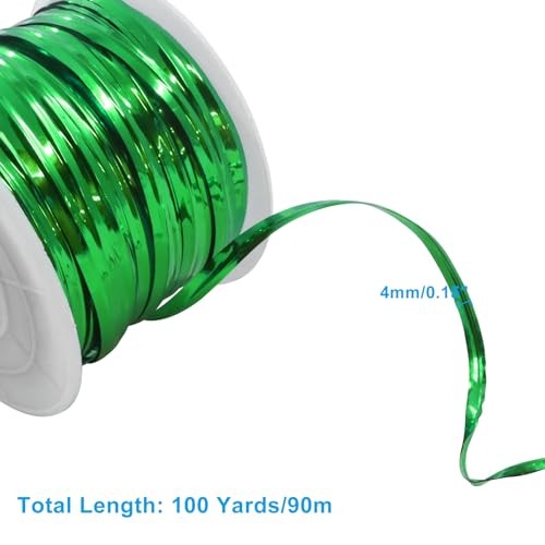 100 Yards Metallic Twist Ties Roll - 4mm Plant Garden Twist Ties Bread, Green