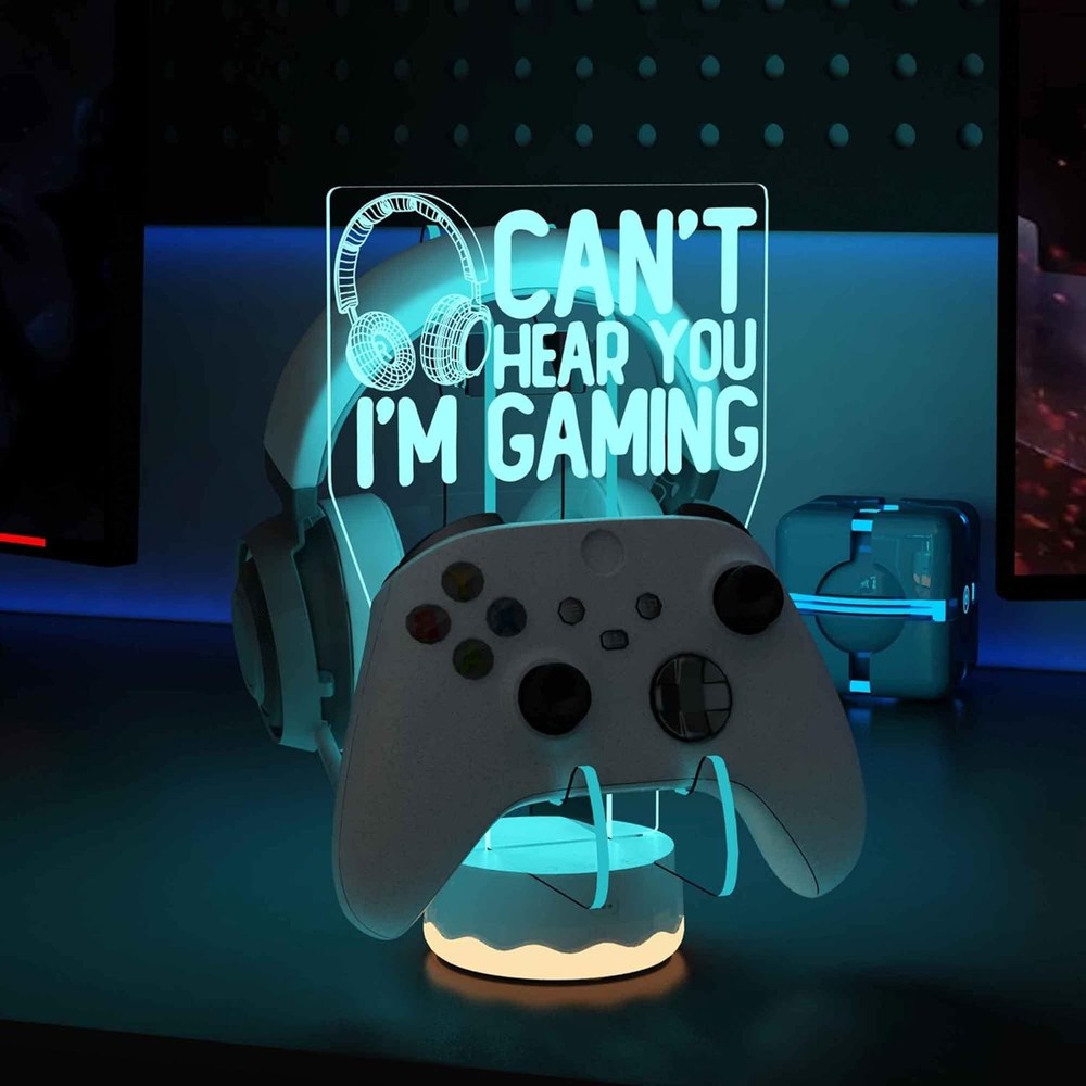 Headphone Controller Stand Light up 16 Colors 3D LED Lights Headset Gamepad