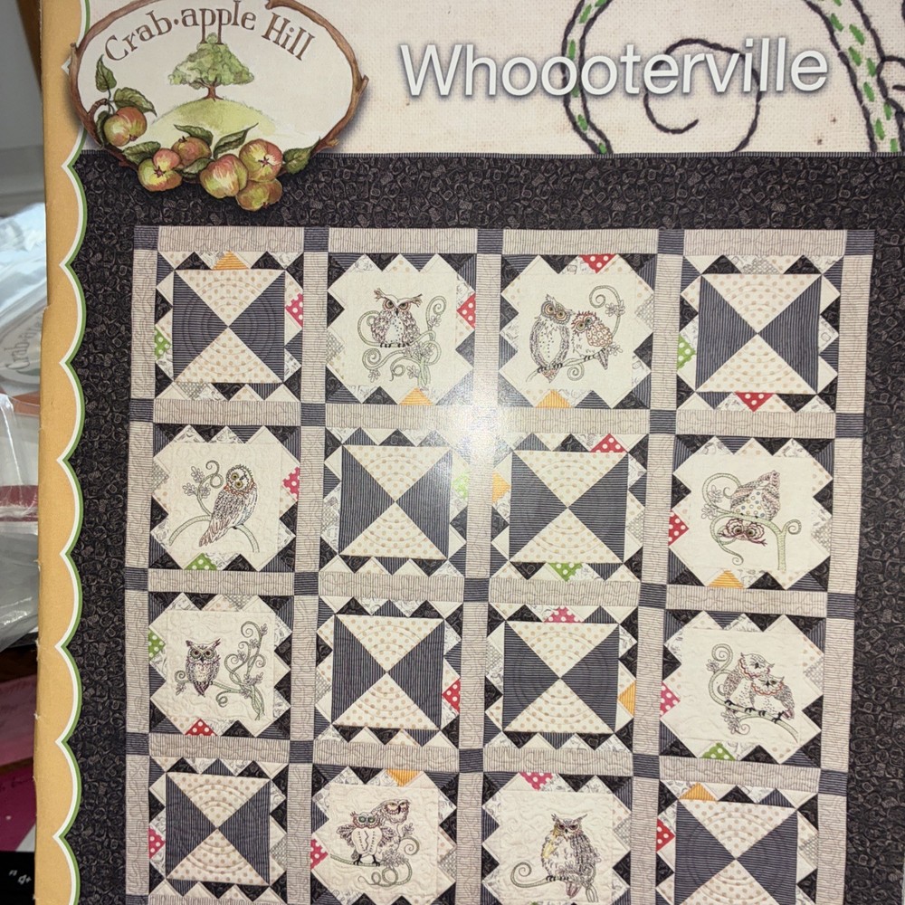 Whooterville Quilt Stitchery Pattern ~ Crabapple Hill pre-owned- OOP