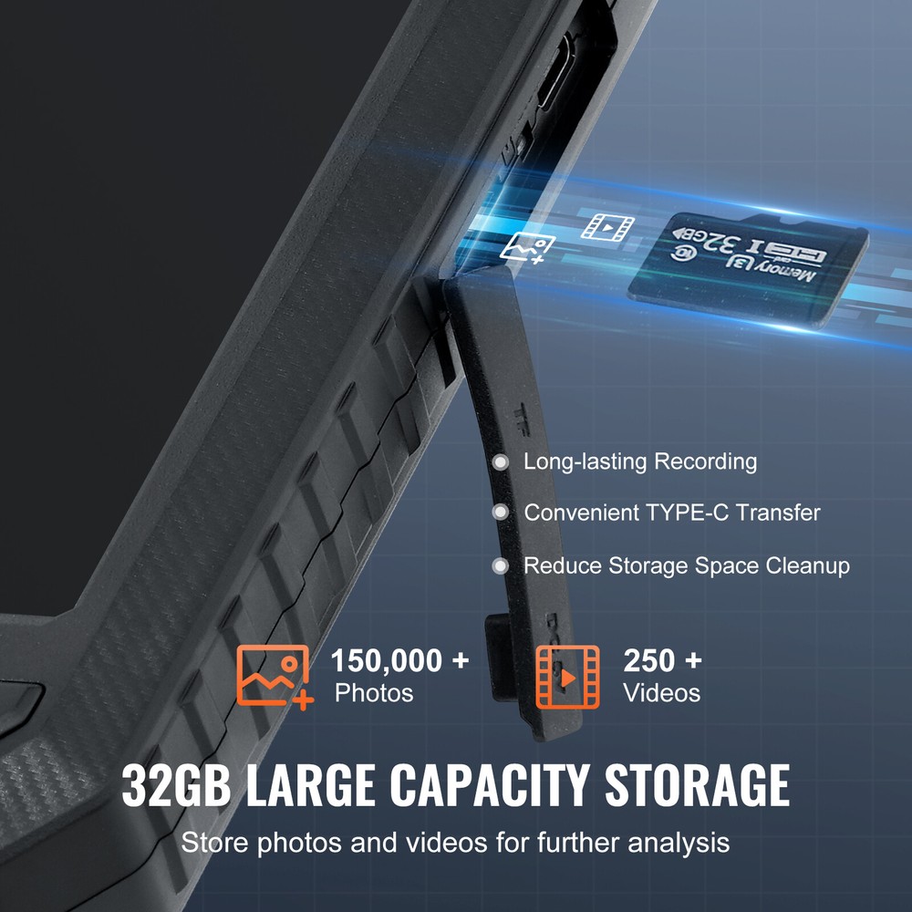 VEVOR Endoscope Camera with Lights Triple Lens Borescope 16.4FT Cable 5" Screen