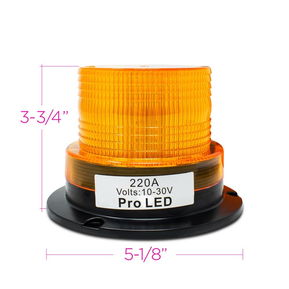 Class 1 Amber LED Mini Warning Light Beacon & Aluminum Mirror Mount Bracket Kit
