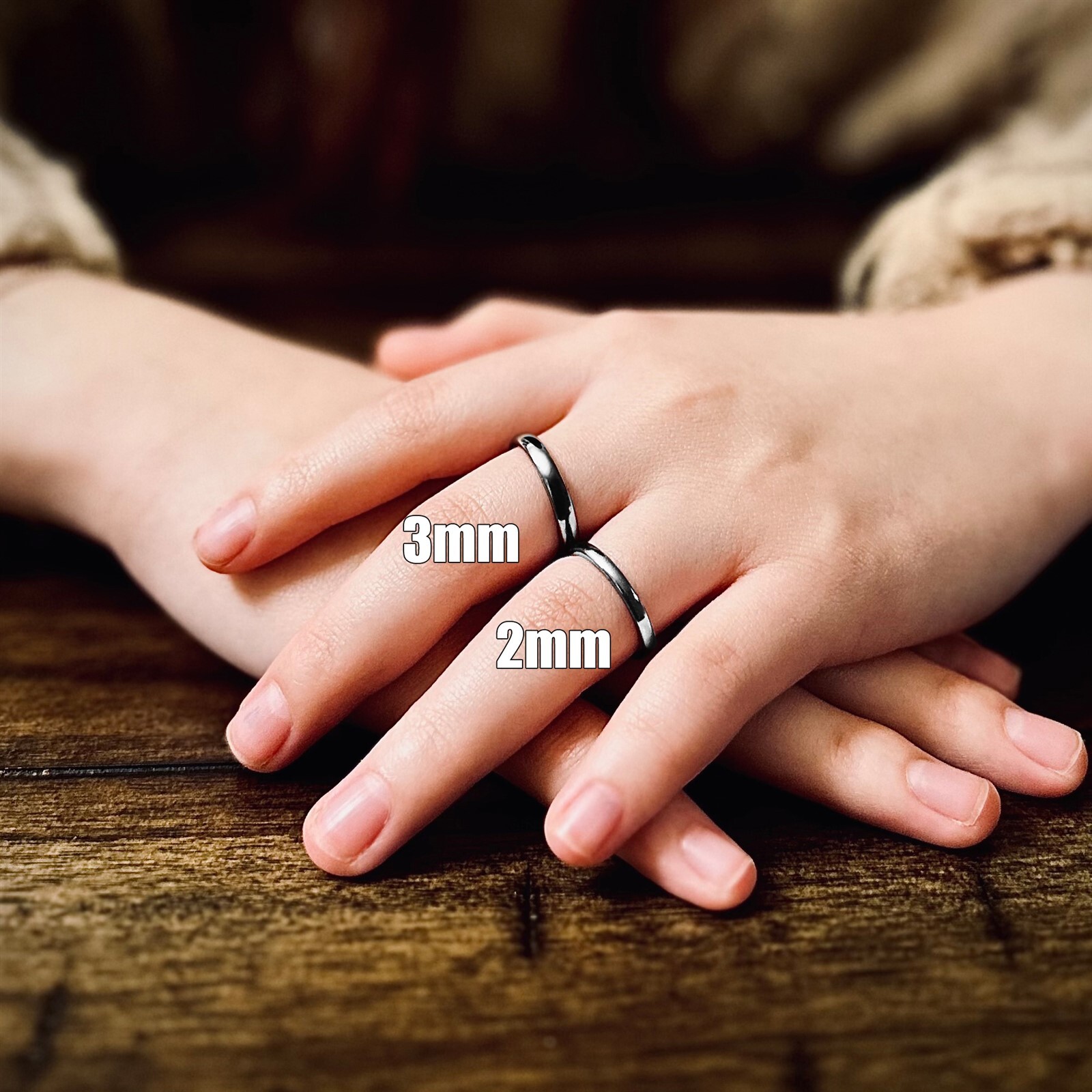 Tungsten Carbide Silver Polished Plain Wedding Band Ring 2mm 3mm 4mm 6mm 8mm