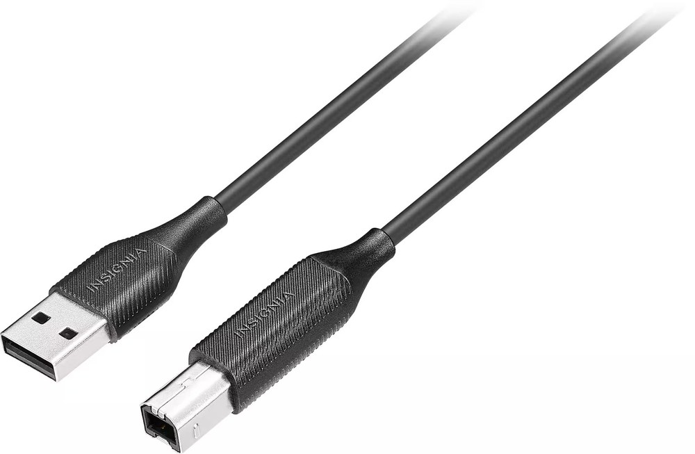 Insignia- 6' USB to USB-B Printer Cable - Black