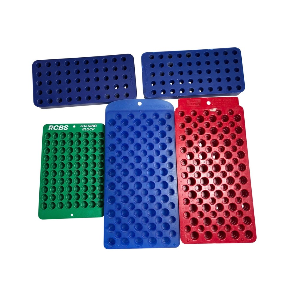 Frankford Arsenal RCBS MTM Reloading Tray Lot Universal Ammo Loading Blocks 5pc