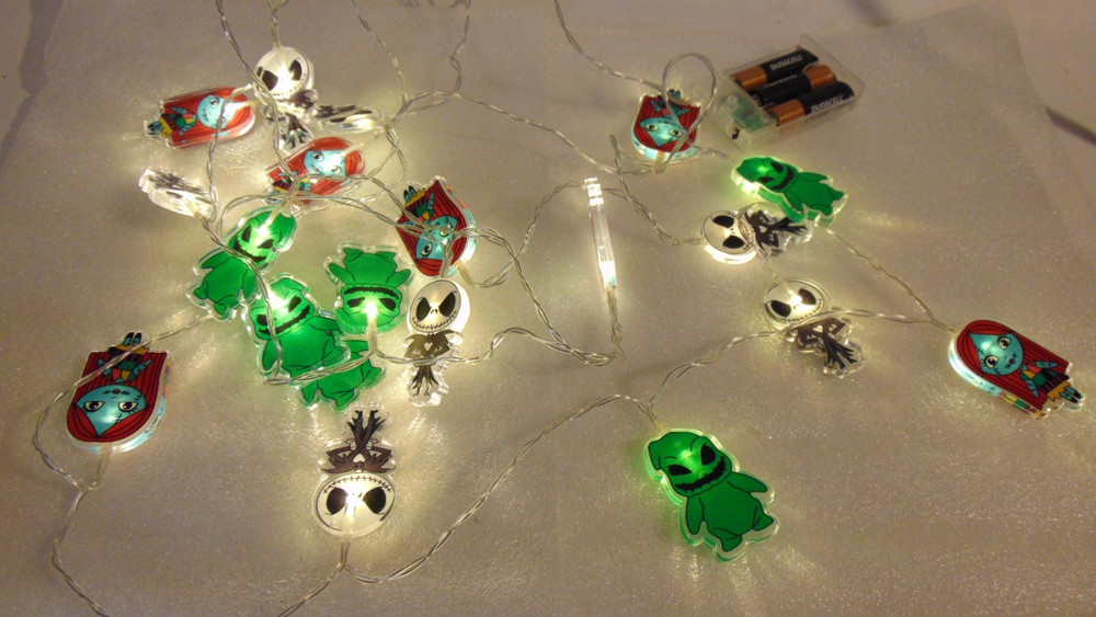 Halloween String Lights 2" Nightmare Before Christmas LED Multicolor 20 Lights