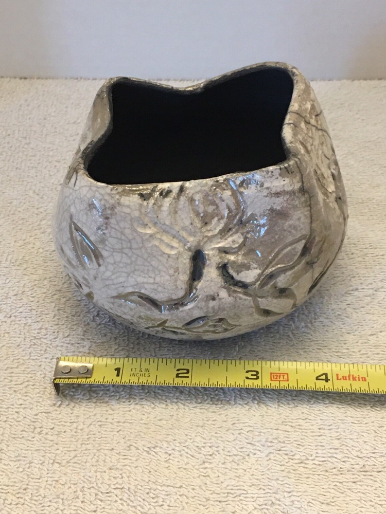 Raku Art Pottery Signed Dish/Bowl/Vase