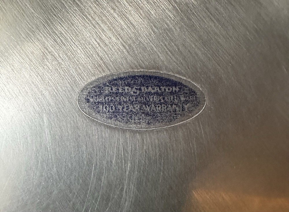 REED & BARTON Silverplate Covered Serving Dish With Pyrex Glass Insert VTG MCM