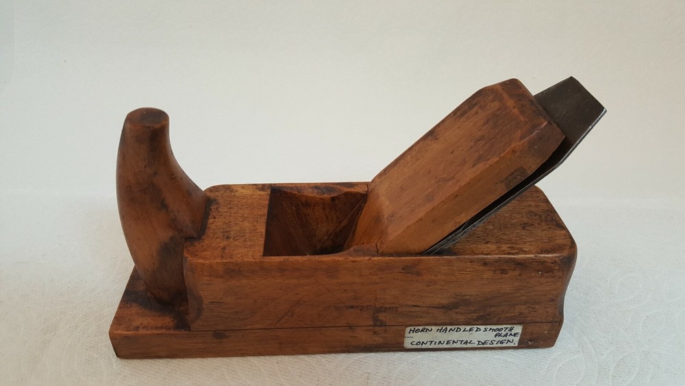 Antique DR Barton horn handled smooth plane continental design