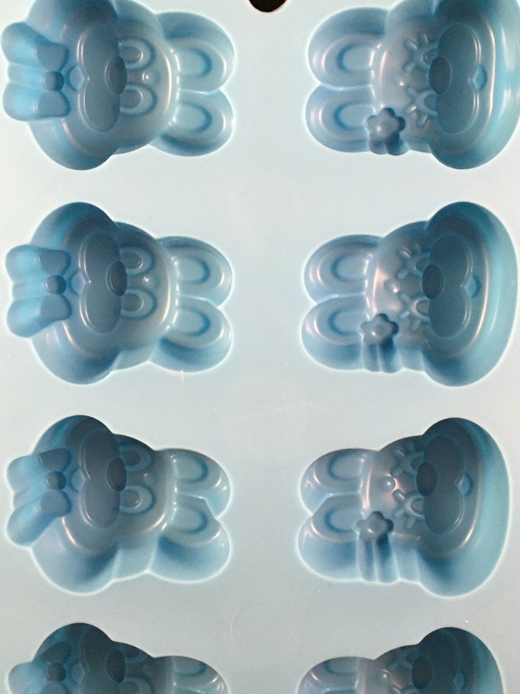 Easter Bunny Faces - Ice Cube Tray - 10 Mold Tray - Happy Easter - Blue