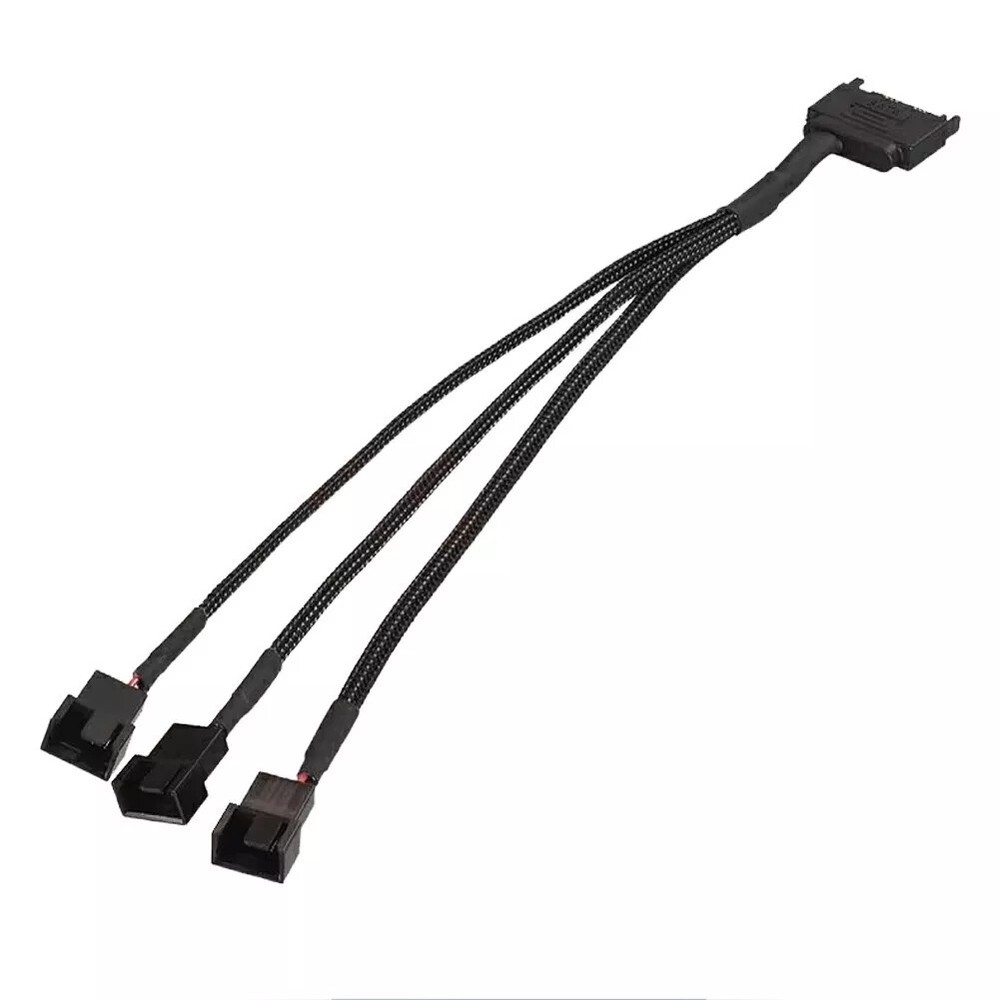 SATA plug to 3-pin / 4-pin adapter cable for 3x distributor computer PC fan