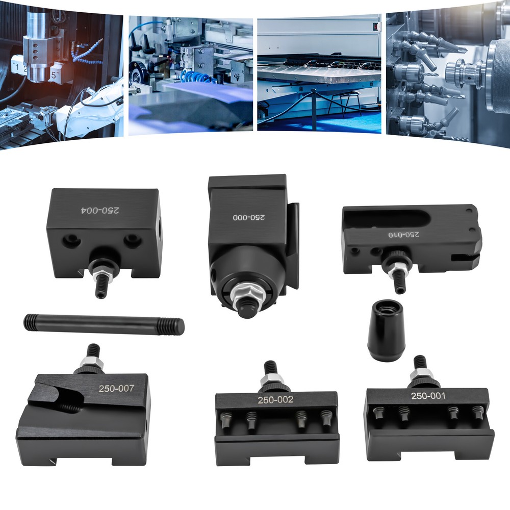 6x Wedge Type Quick Change Tool Post Set For Mini Lathe Steel Material Durable