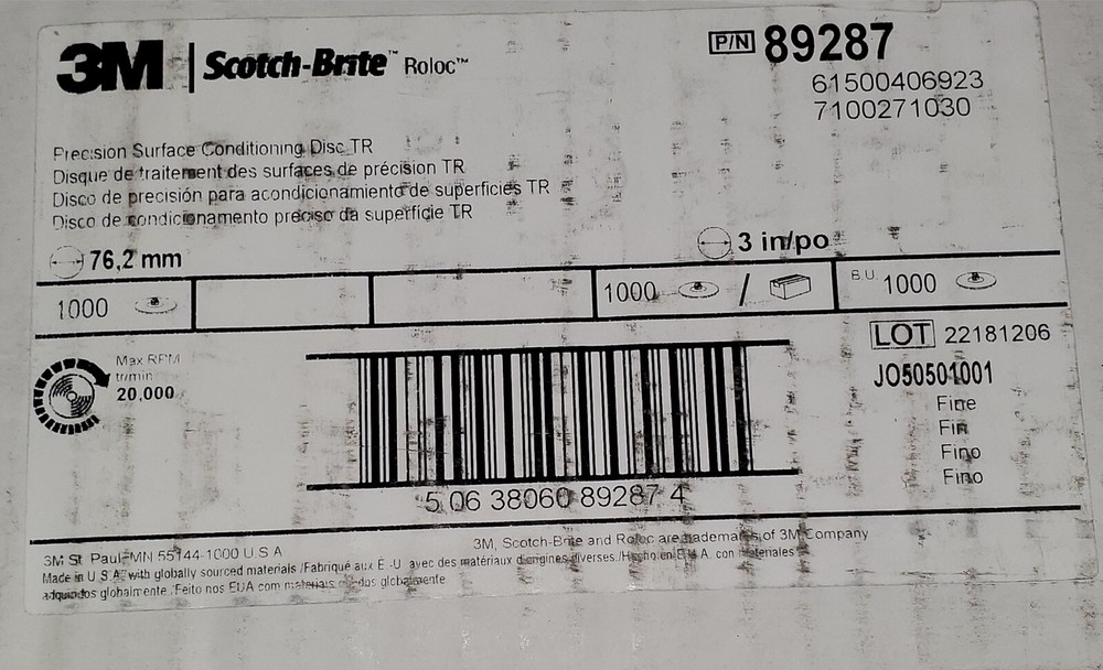 (25) 3” 3M Scotch-Brite Roloc TR Surface Conditioning Disc Fine PRECISION