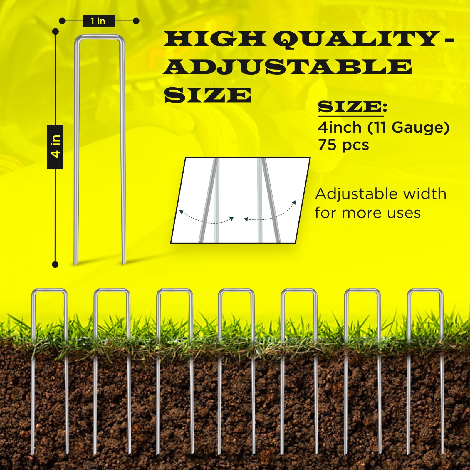 Landscape Staples 4/6/8/10/12 Inches 11 Gauge Galvanize Garden Stakes Fabric SOD